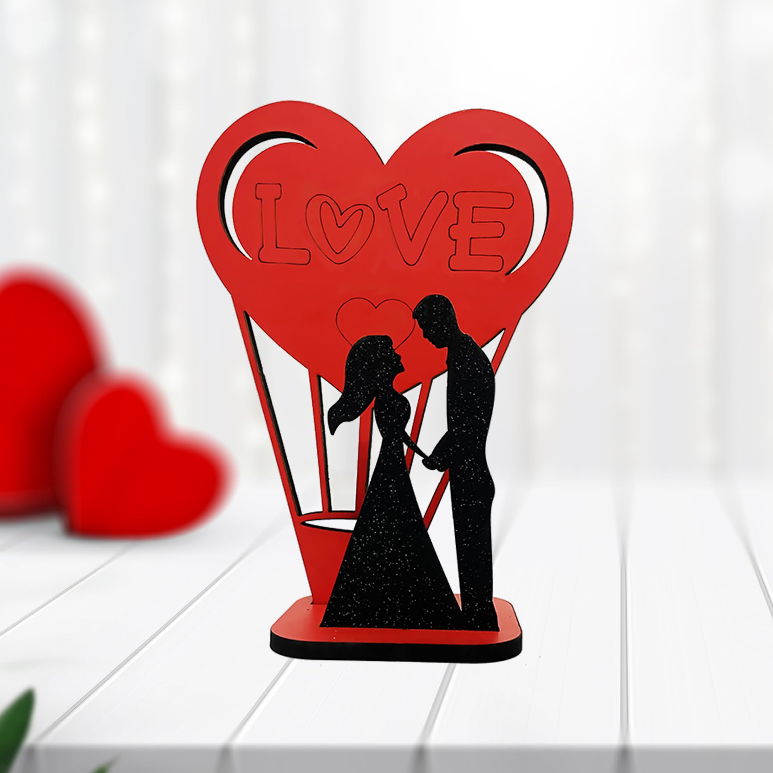 NarukaBrothers - Valentine Gift Wooden Love Heart showpiece with